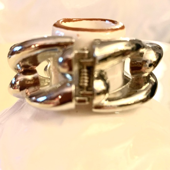 Chunky Silver Bangle Bracelet - Picture 3 of 4